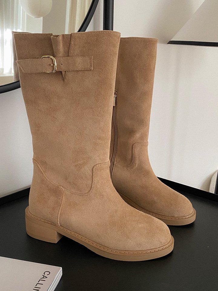 Vade - Korean Women Fashion - #vintagekidsstyle - Round Mid Half Boots - 5