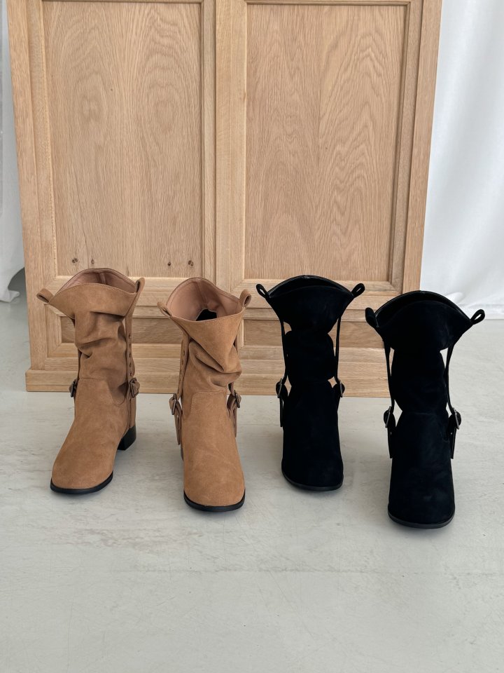 Vade - Korean Women Fashion - #vintagekidsstyle - Real Half Mid Boots - 2