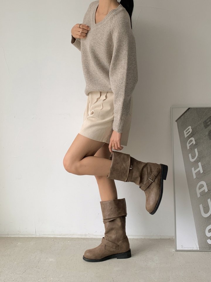 Vade - Korean Women Fashion - #vintagekidsstyle - Biker Rider Mid Half Boots - 10
