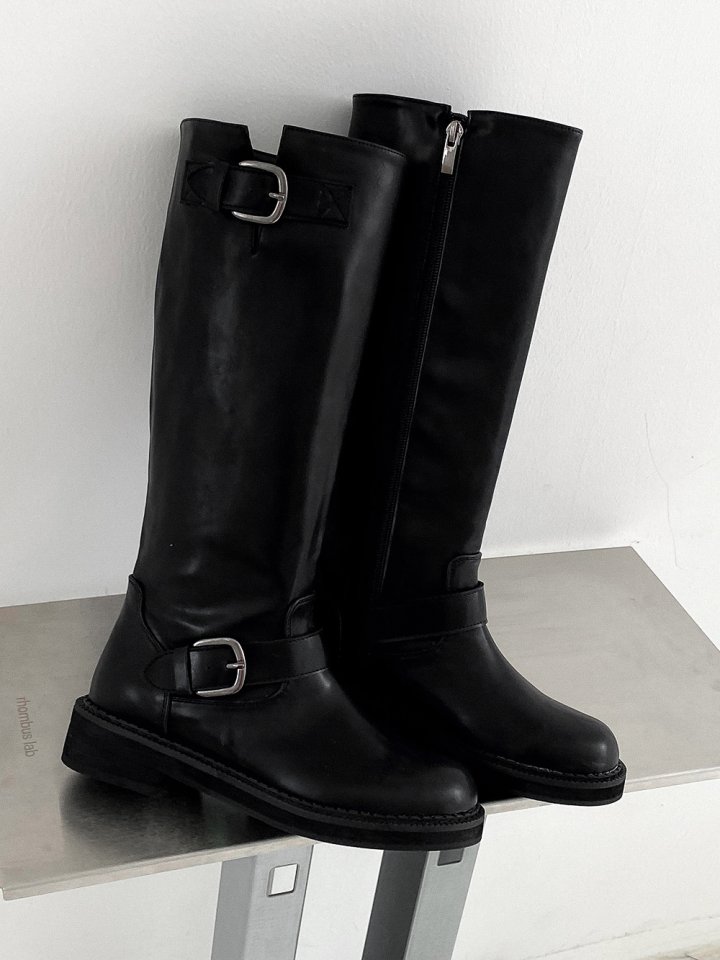 Vade - Korean Women Fashion - #vintagekidsstyle - Buckle Rider Biker Boots - 6