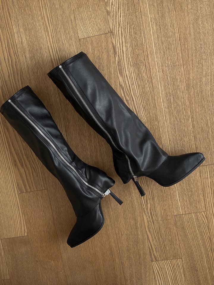 Vade - Korean Women Fashion - #womensfashion - Long Zipper Stiletto Gaboushi Boots - 3