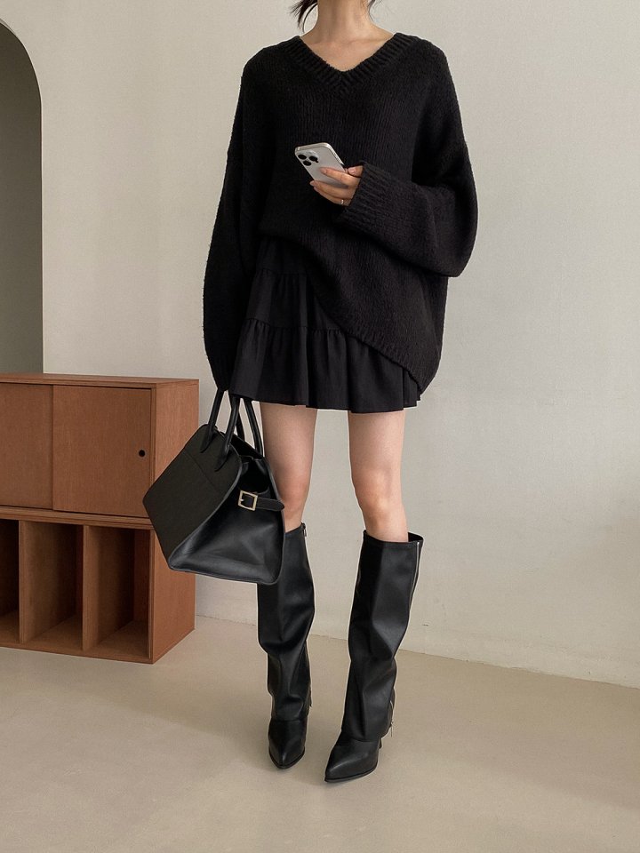 Vade - Korean Women Fashion - #womensfashion - Long Zipper Stiletto Gaboushi Boots - 7
