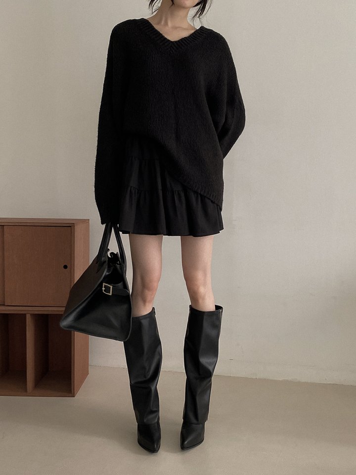 Vade - Korean Women Fashion - #womensfashion - Long Zipper Stiletto Gaboushi Boots - 9