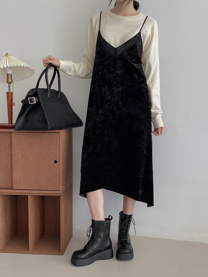 Vade - Korean Women Fashion - #womensfashion - Half Mid Square Walker Boots - 6