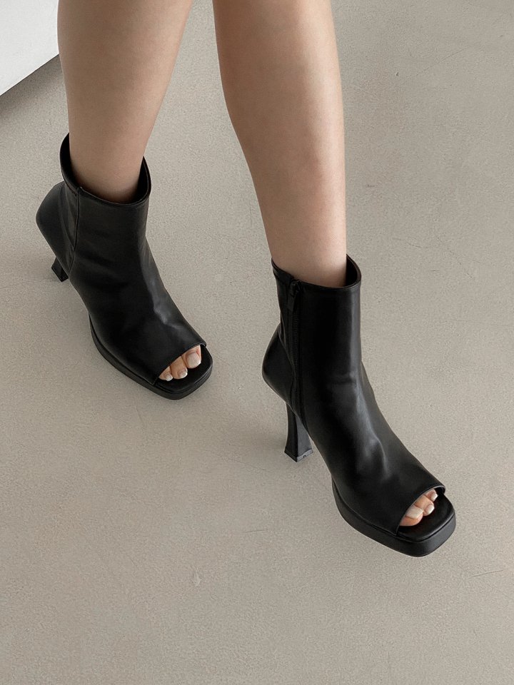 Vade - Korean Women Fashion - #womensfashion - Open Toe Stretch Ankle Boots - 6
