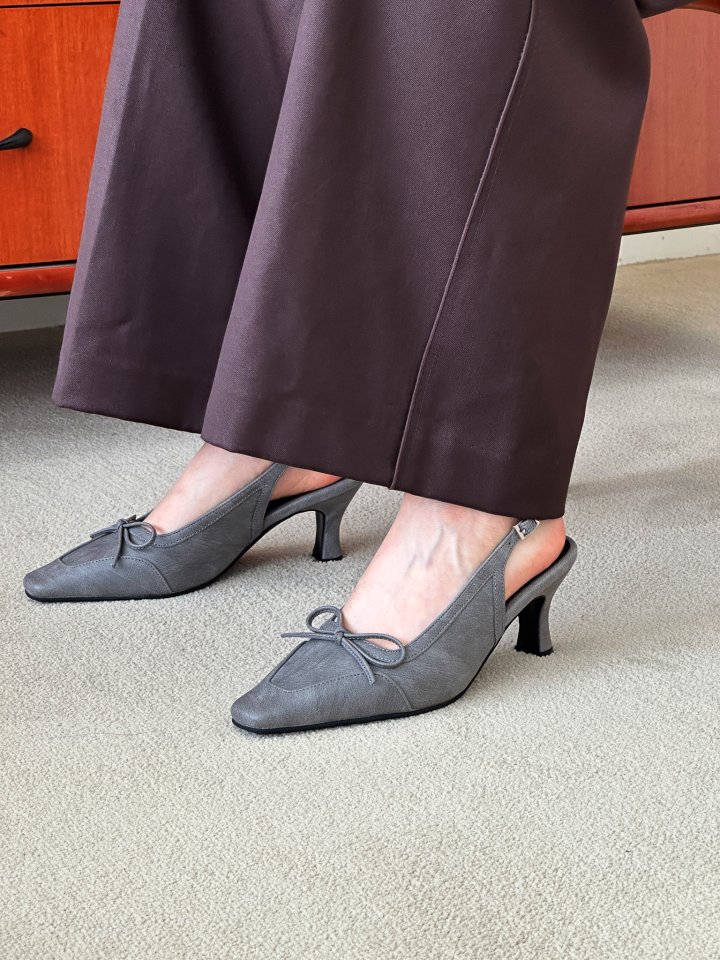 Vade - Korean Women Fashion - #womensfashion - Slim Ribbon Stiletto Mule Slingback Heels - 11