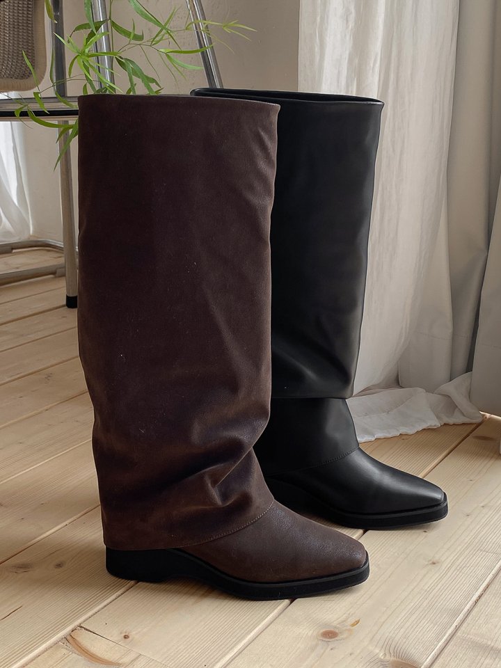 Vade - Korean Women Fashion - #womensfashion - Basic Pleated Half Boots - 2