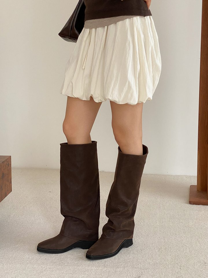 Vade - Korean Women Fashion - #momslook - Basic Pleated Half Boots - 4