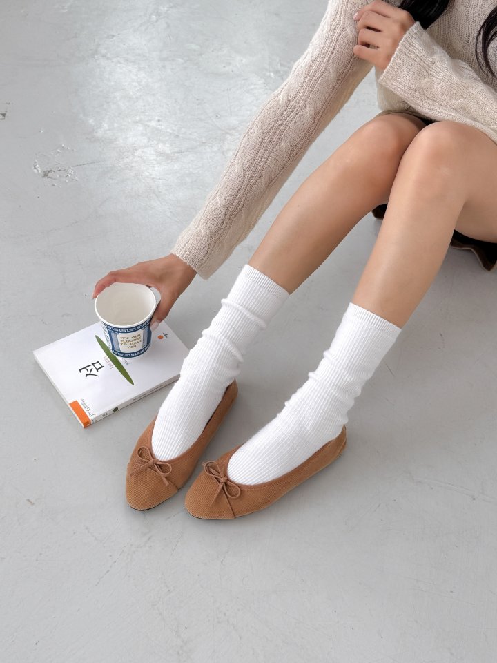 Vade - Korean Women Fashion - #womensfashion - Ribbon Square Basic Flats - 10