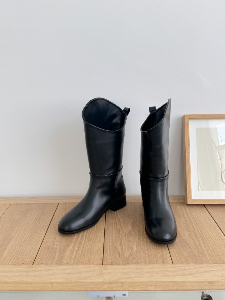 Vade - Korean Women Fashion - #womensfashion - Basic Half Mid Walker Boots - 2
