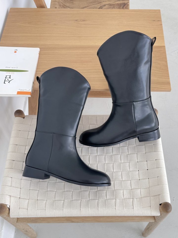 Vade - Korean Women Fashion - #momslook - Basic Half Mid Walker Boots - 4