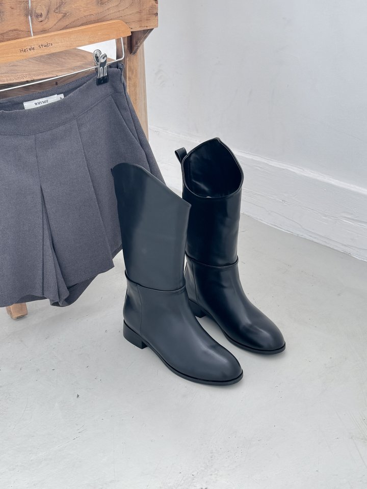 Vade - Korean Women Fashion - #womensfashion - Basic Half Mid Walker Boots - 6