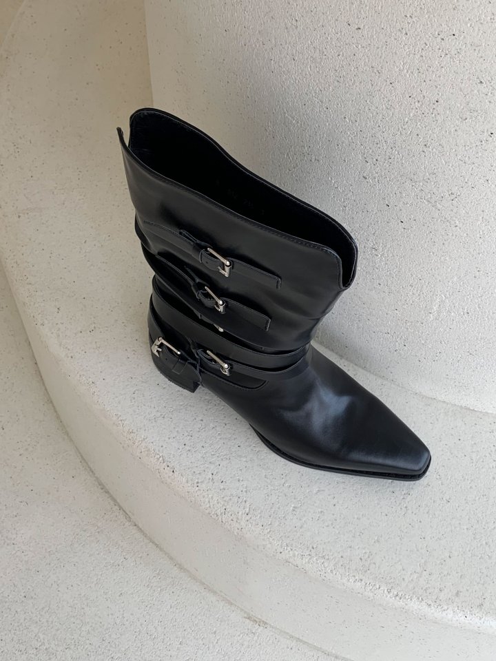 Vade - Korean Women Fashion - #womensfashion - Half Mid Ankle Stiletto Boots - 10