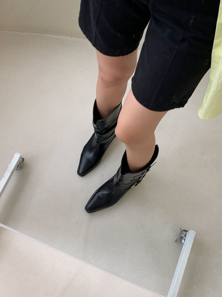Vade - Korean Women Fashion - #momslook - Half Mid Ankle Stiletto Boots - 4