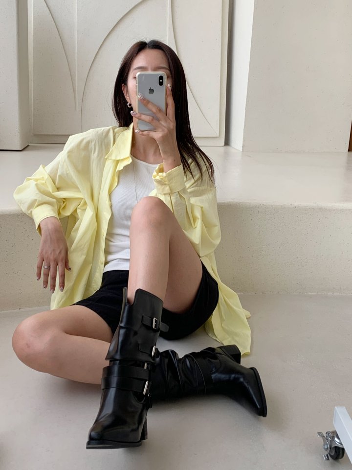 Vade - Korean Women Fashion - #womensfashion - Half Mid Ankle Stiletto Boots - 6