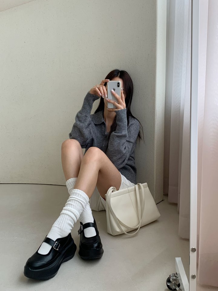 Vade - Korean Women Fashion - #womensfashion - Round Puffy Mary Jane Sneakers - 8