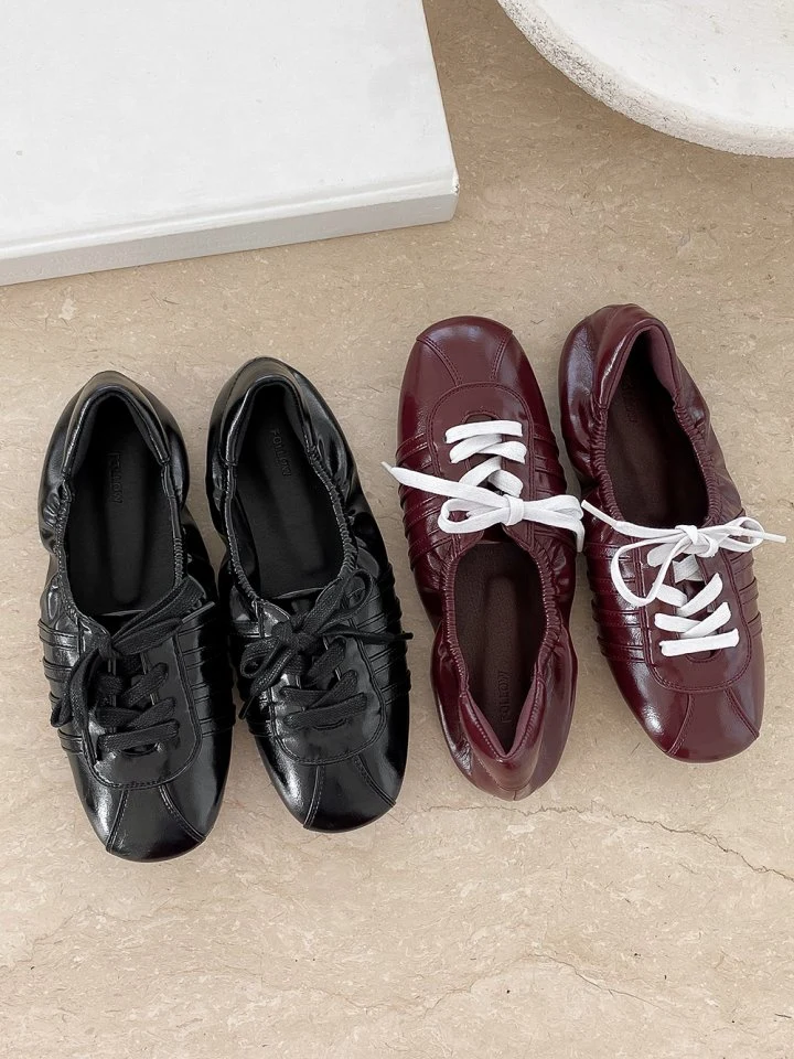 Vade - Korean Women Fashion - #momslook - Round Puffy Ballet Sneakers - 4