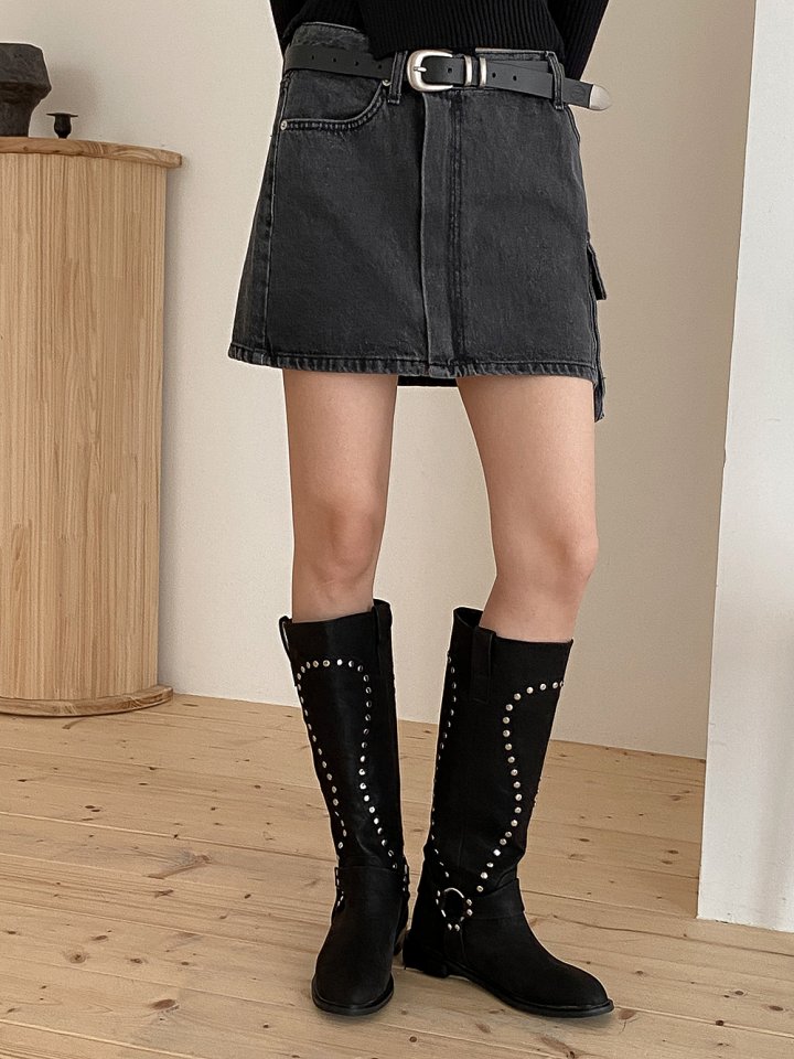 Vade - Korean Women Fashion - #womensfashion - Unique Pattern Suede Half Boots - 3