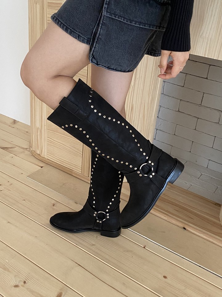 Vade - Korean Women Fashion - #womensfashion - Unique Pattern Suede Half Boots - 5