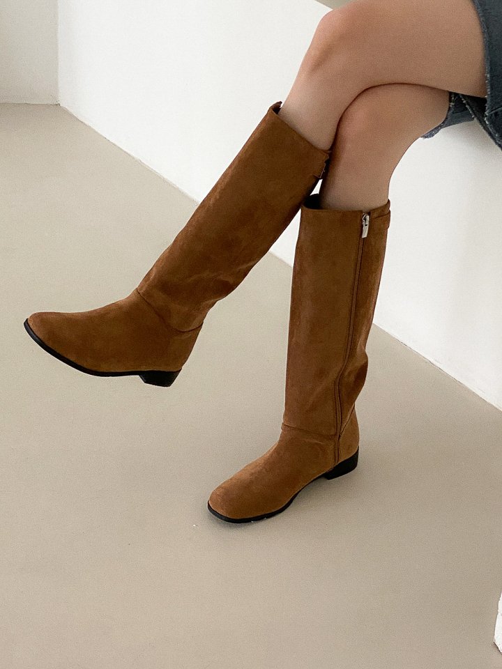 Vade - Korean Women Fashion - #momslook - Mid Half Zipper Boots - 4