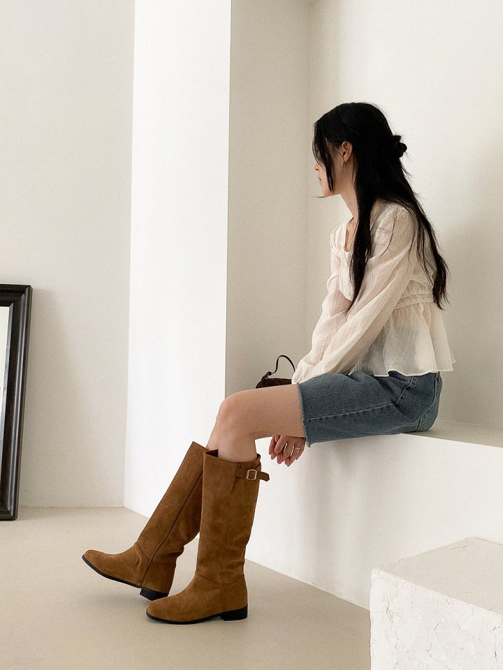 Vade - Korean Women Fashion - #womensfashion - Mid Half Zipper Boots - 8