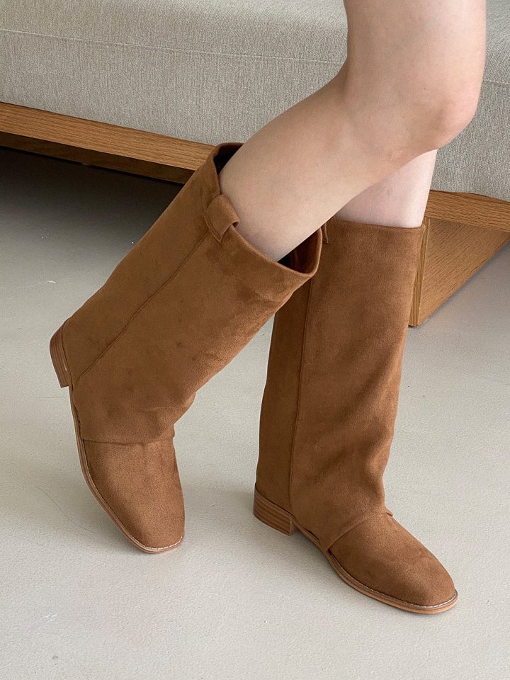 Vade - Korean Women Fashion - #womensfashion - Basic Round Mid Half Boots - 12