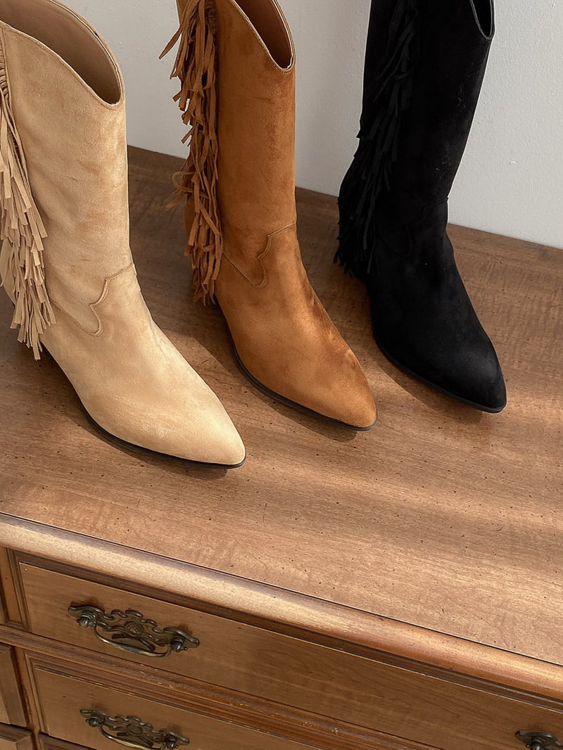 Vade - Korean Women Fashion - #womensfashion - Mid Half Basic Stiletto Boots - 12