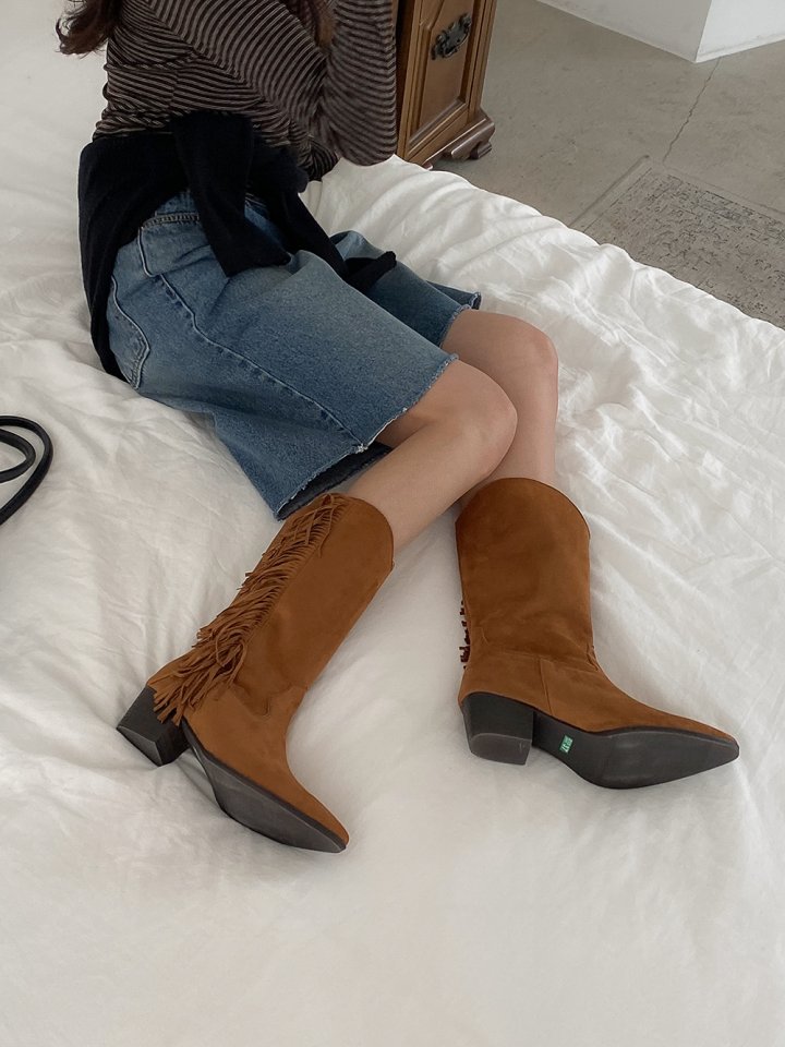Vade - Korean Women Fashion - #womensfashion - Mid Half Basic Stiletto Boots - 8