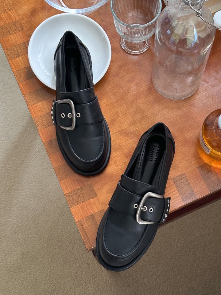 Vade - Korean Women Fashion - #womensfashion - Buckle Strap Loafers - 6