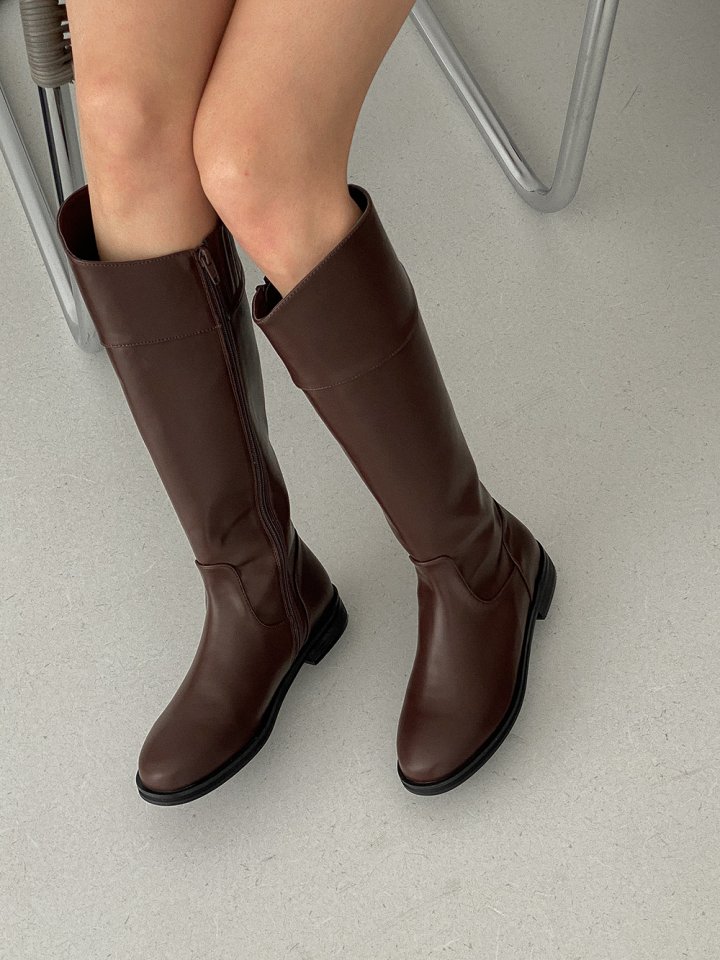 Vade - Korean Women Fashion - #womensfashion - Low Heel Mid Half Boots - 9