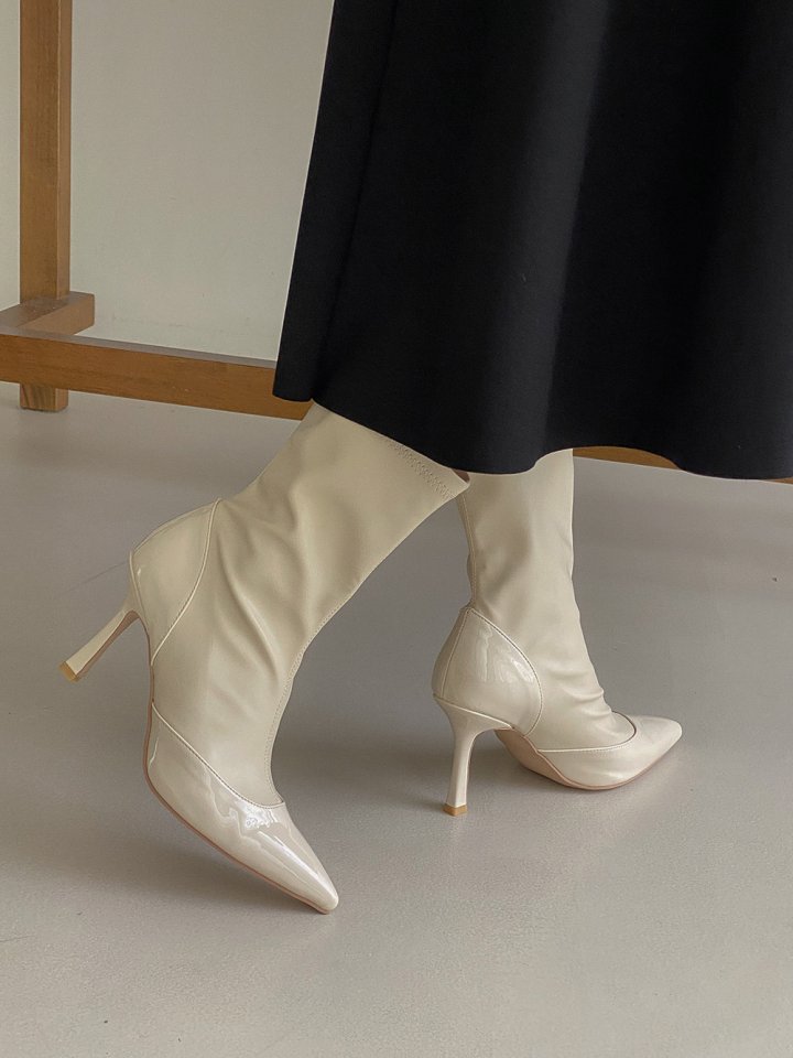 Vade - Korean Women Fashion - #womensfashion - Stiletto Stretch Ankle Heel Boots