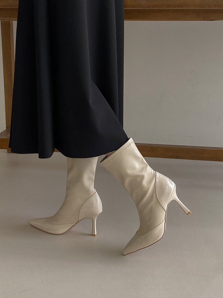 Vade - Korean Women Fashion - #womensfashion - Stiletto Stretch Ankle Heel Boots - 3