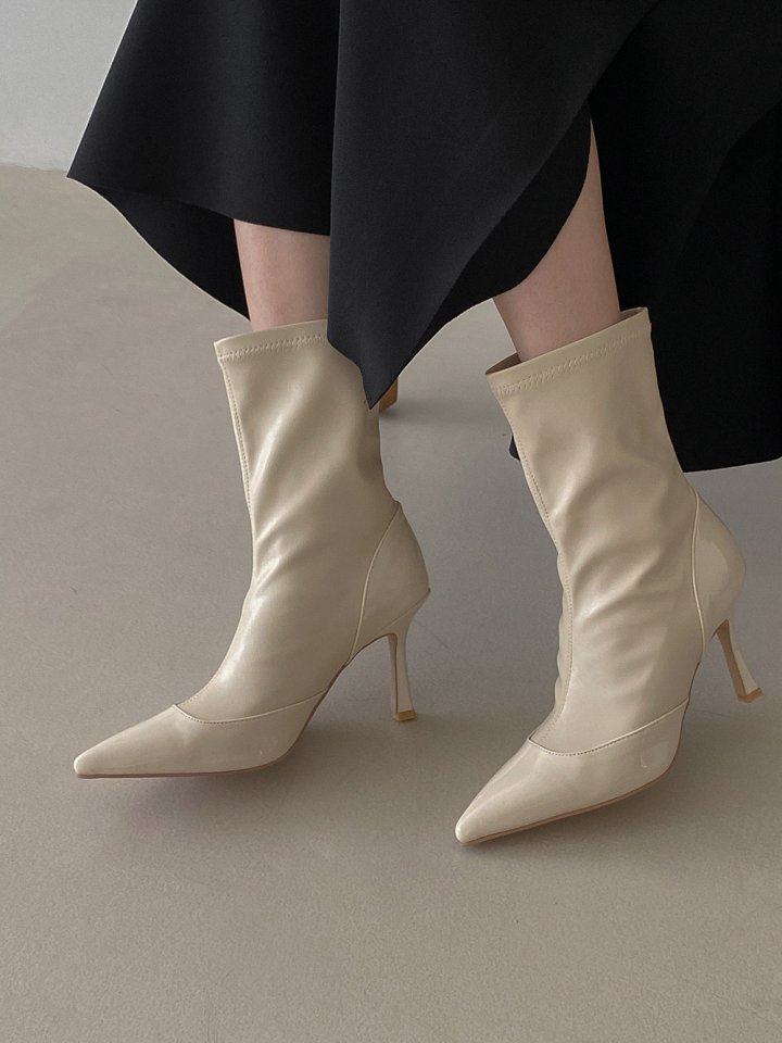 Vade - Korean Women Fashion - #womensfashion - Stiletto Stretch Ankle Heel Boots - 5