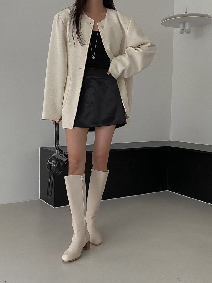 Vade - Korean Women Fashion - #momslook - Zipper Half Long Boots - 4