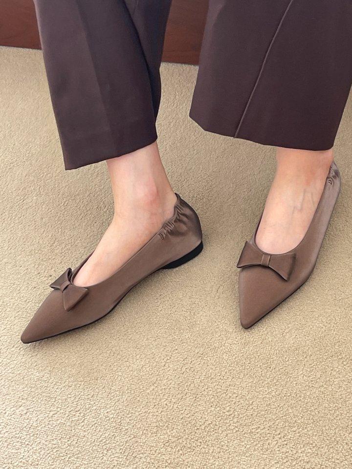 Vade - Korean Women Fashion - #womensfashion - Stiletto Ribbon Low Heel Flats - 11