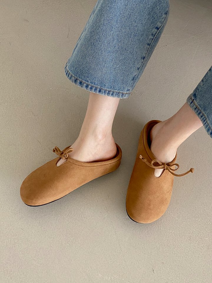 Vade - Korean Women Fashion - #womensfashion - Low Heel Round Moccasin Loafers - 11