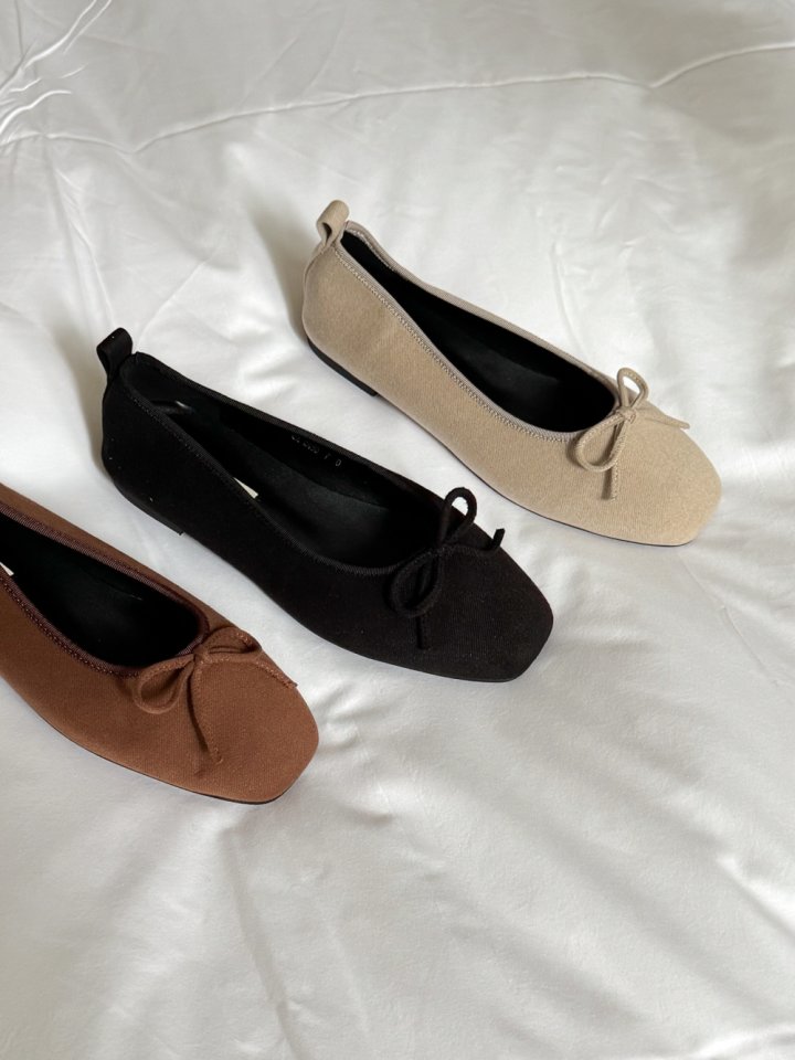 Vade - Korean Women Fashion - #womensfashion - Square Low Heel Ribbon Flats - 5