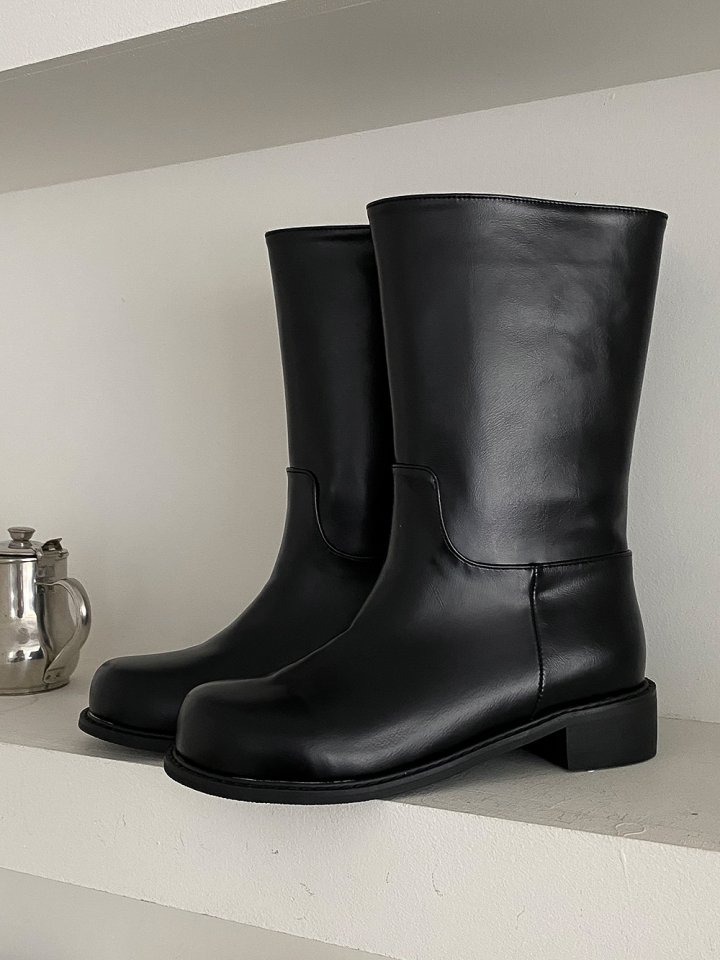 Vade - Korean Women Fashion - #womensfashion - Low Heel Half Walker Boots - 10