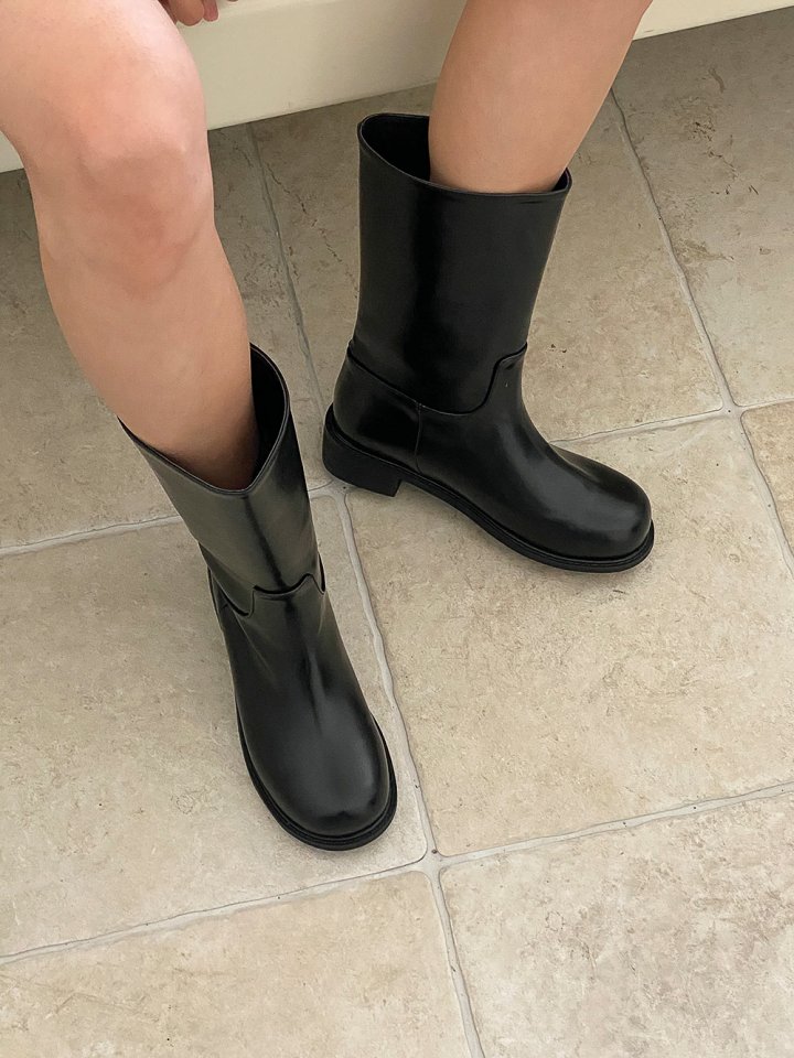 Vade - Korean Women Fashion - #womensfashion - Low Heel Half Walker Boots - 2