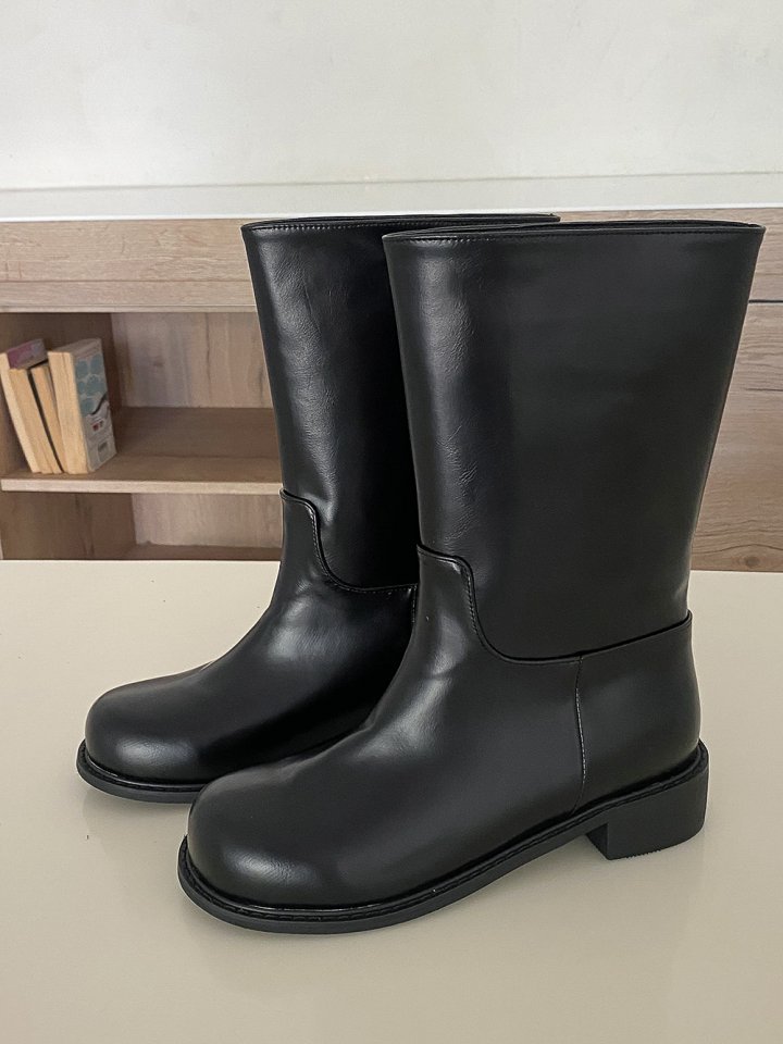Vade - Korean Women Fashion - #womensfashion - Low Heel Half Walker Boots - 6