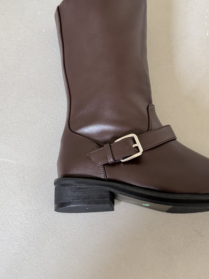 Vade - Korean Women Fashion - #womensfashion - Buckle Strap Mid Half Boots - 12