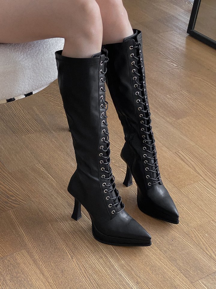 Vade - Korean Women Fashion - #womensfashion - Long Stiletto High Heel Walker Boots - 7