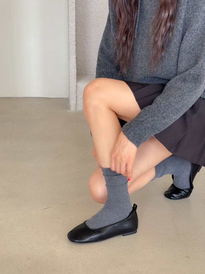 Vade - Korean Women Fashion - #womensfashion - Soft Cushioned Square Basic Flats - 7