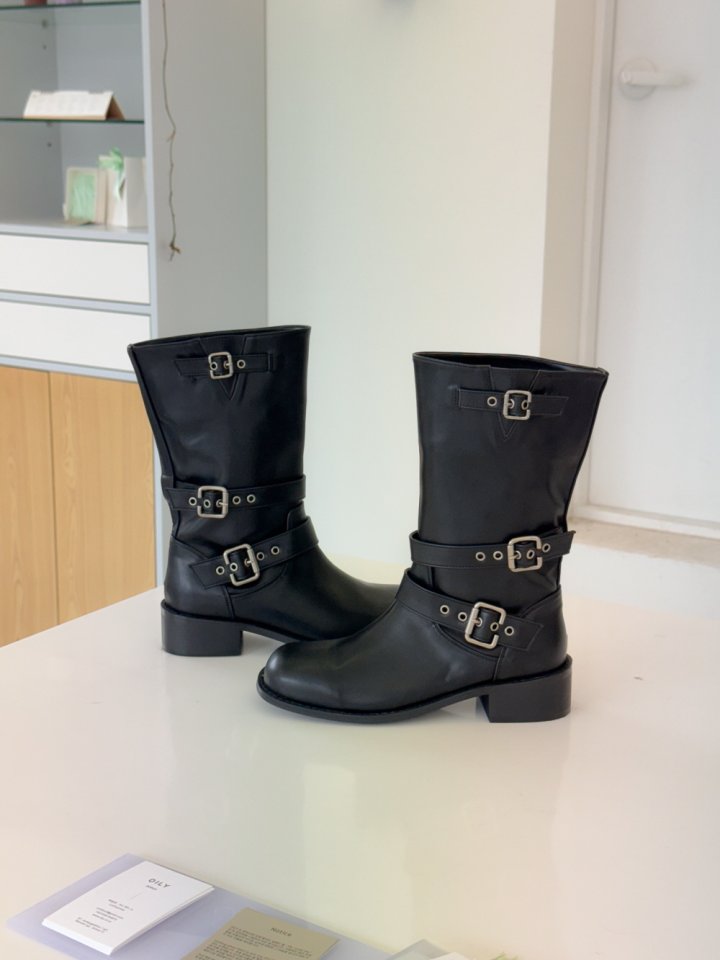 Vade - Korean Women Fashion - #womensfashion - Half Buckle Boots - 9