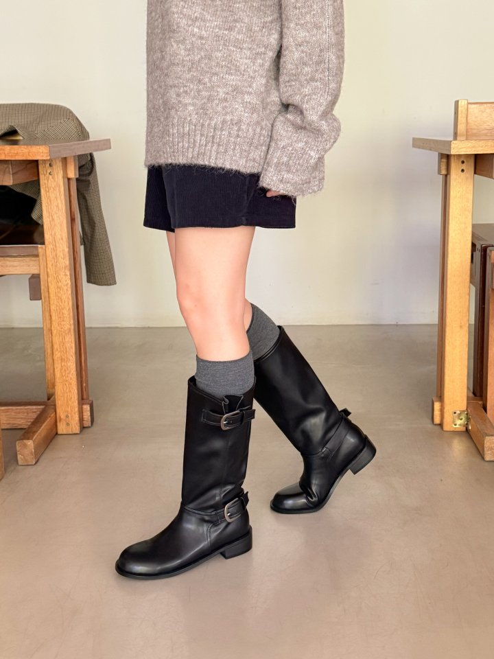Vade - Korean Women Fashion - #womensfashion - Biker Half Mid Boots - 12