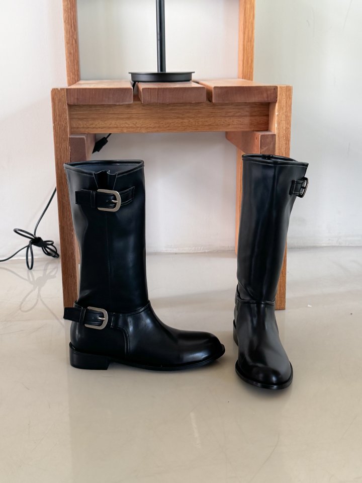 Vade - Korean Women Fashion - #momslook - Biker Half Mid Boots - 4