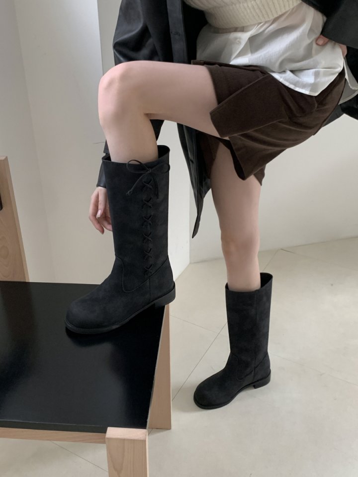 Vade - Korean Women Fashion - #womensfashion - Knot Point Mid Half Boots - 5