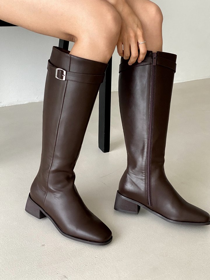 Vade - Korean Women Fashion - #momslook - Buckle Mid Half Boots - 4