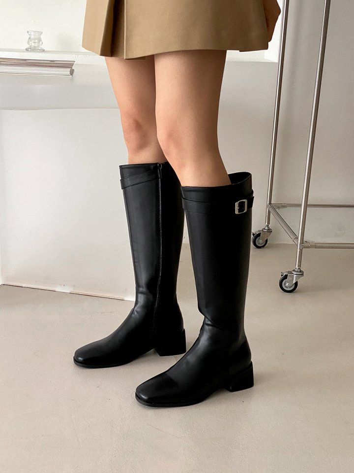 Vade - Korean Women Fashion - #womensfashion - Buckle Mid Half Boots - 6