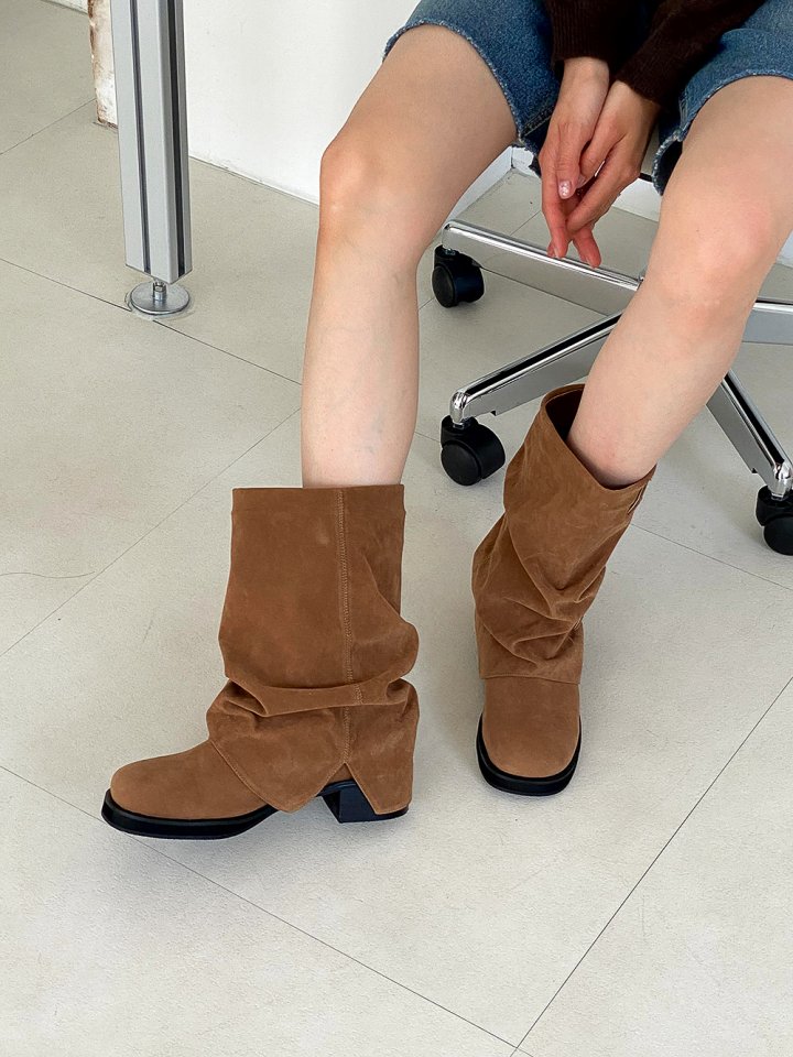 Vade - Korean Women Fashion - #womensfashion - Basic Buckle Boots - 7